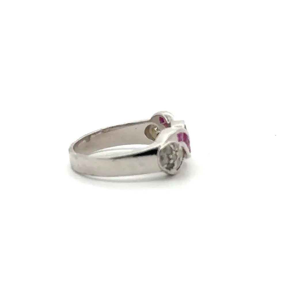 Stunning Fine Jewelry Ruby & American Diamond Band Ring Set In 925 Sterling Silver Latest Design