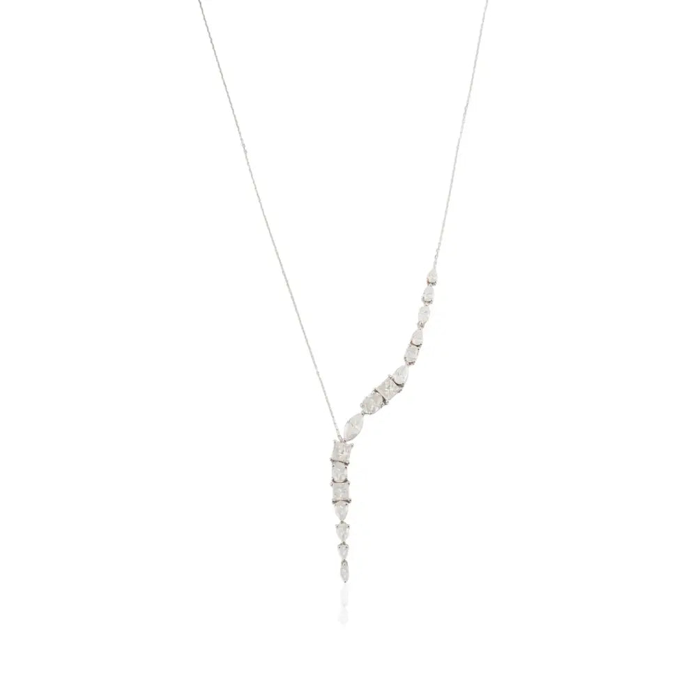 New Arrivals Mixed Cut Diamond Y Shape Lariat Necklace Sparkle Bridal Jewelry 14K Gold