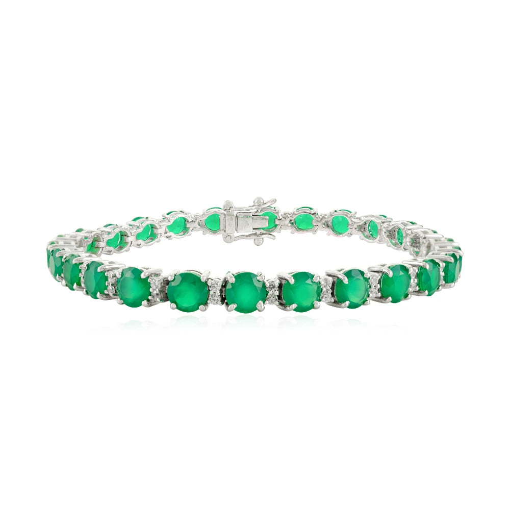 100% Authentic Green Emerald Tennis Bracelet For Gift Unique Design Best Selling Products