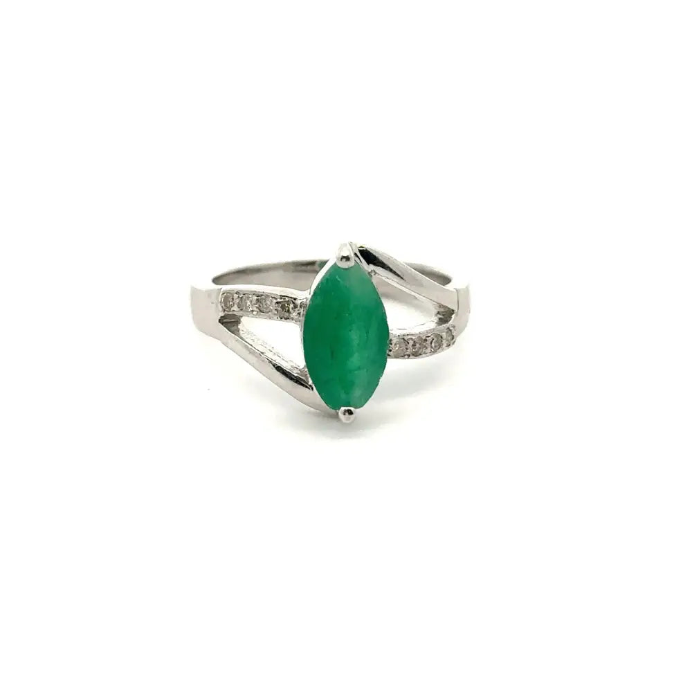 Explore Wholesale Jewelry Marquise Emerald & Round Diamond Promise Solitaire Ring For Unisex Bulk Order