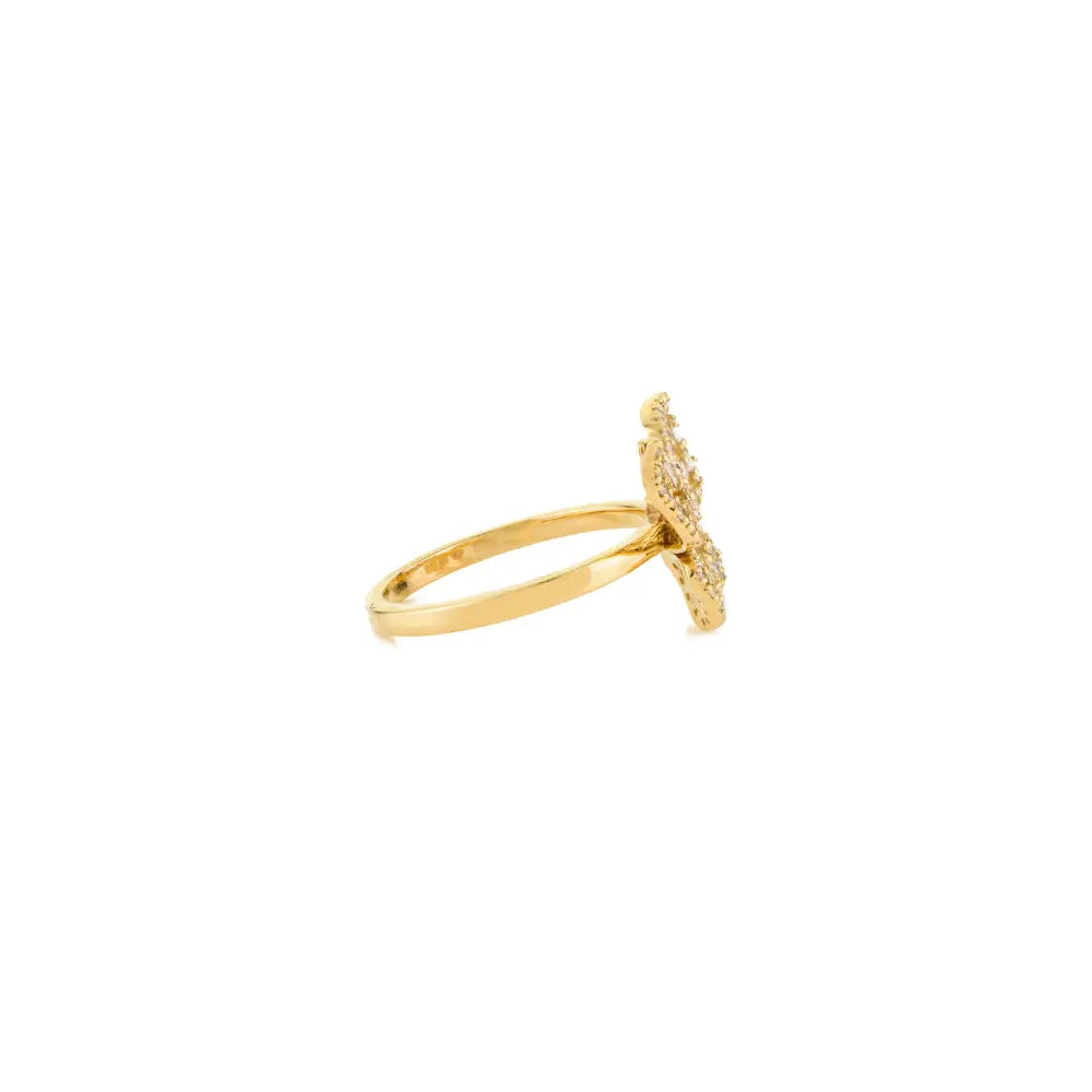 Unique Design Luxury Natural Diamond 18K Yellow Gold Butterfly Ring Customized Jewelry