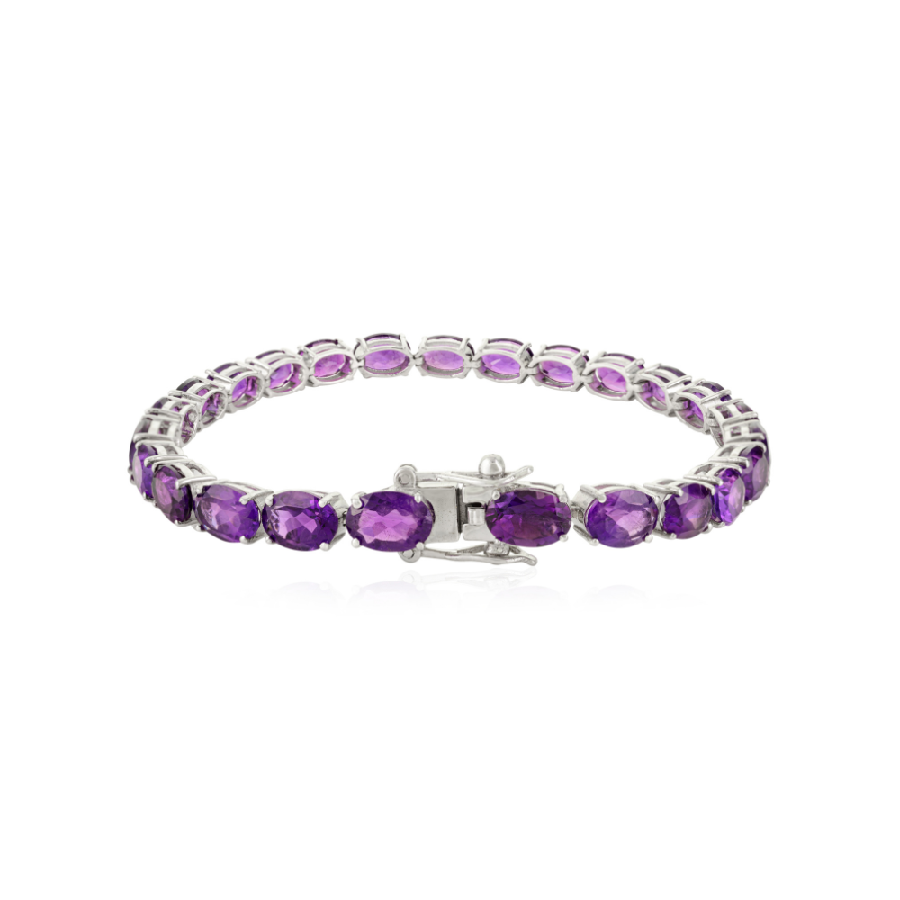 February Birthstone Handmade Real Amethyst Gemstone Bracelet For Women Exporter Low Price