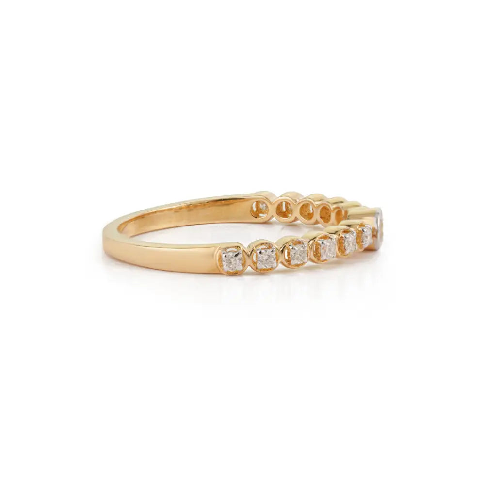 Trending New Arrivals Real Diamond Stacking Ring Solid K14 Yellow Gold Minimalist Jewelry