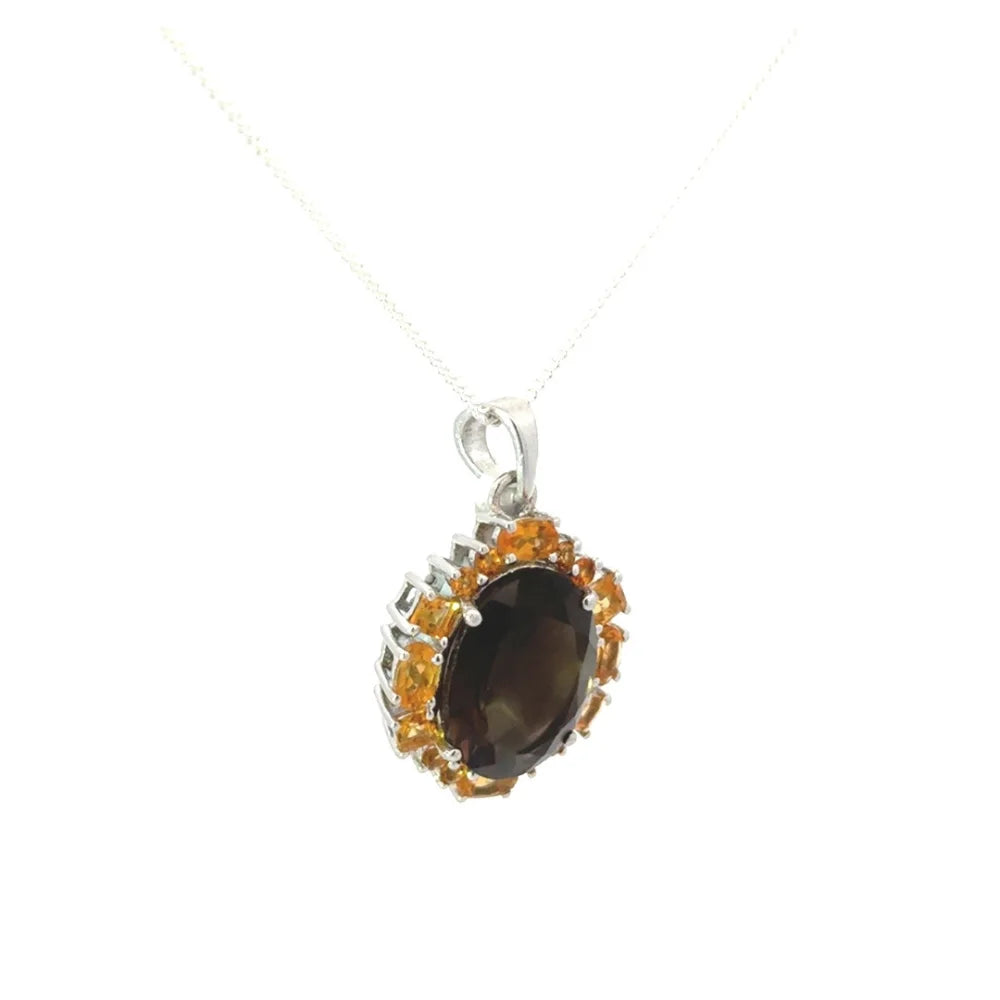 Handmade Real Multi Gemstone Statement Pendant For Women Customized Silver Jewelry