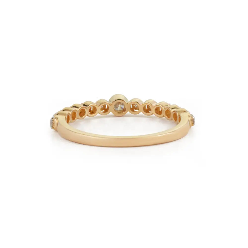Trending New Arrivals Real Diamond Stacking Ring Solid K14 Yellow Gold Minimalist Jewelry