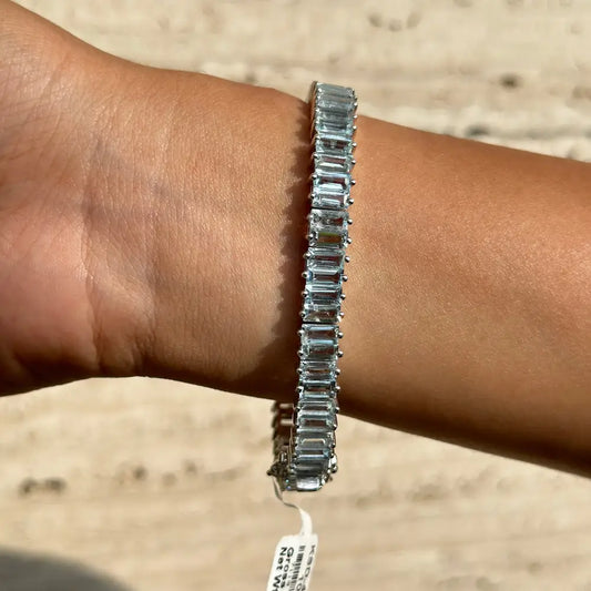 Modern Design Classic Aquamarine Tennis Bracelet Fine Bulk Jewelry At Wholesale Price