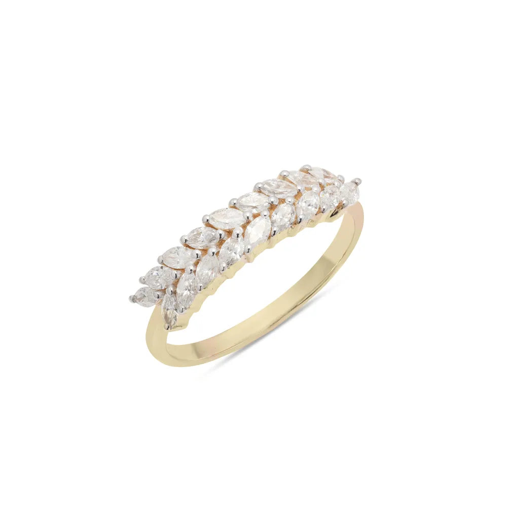 Best Selling Product Natural Diamond 14K Solid Yellow Gold Stackable Band Ring