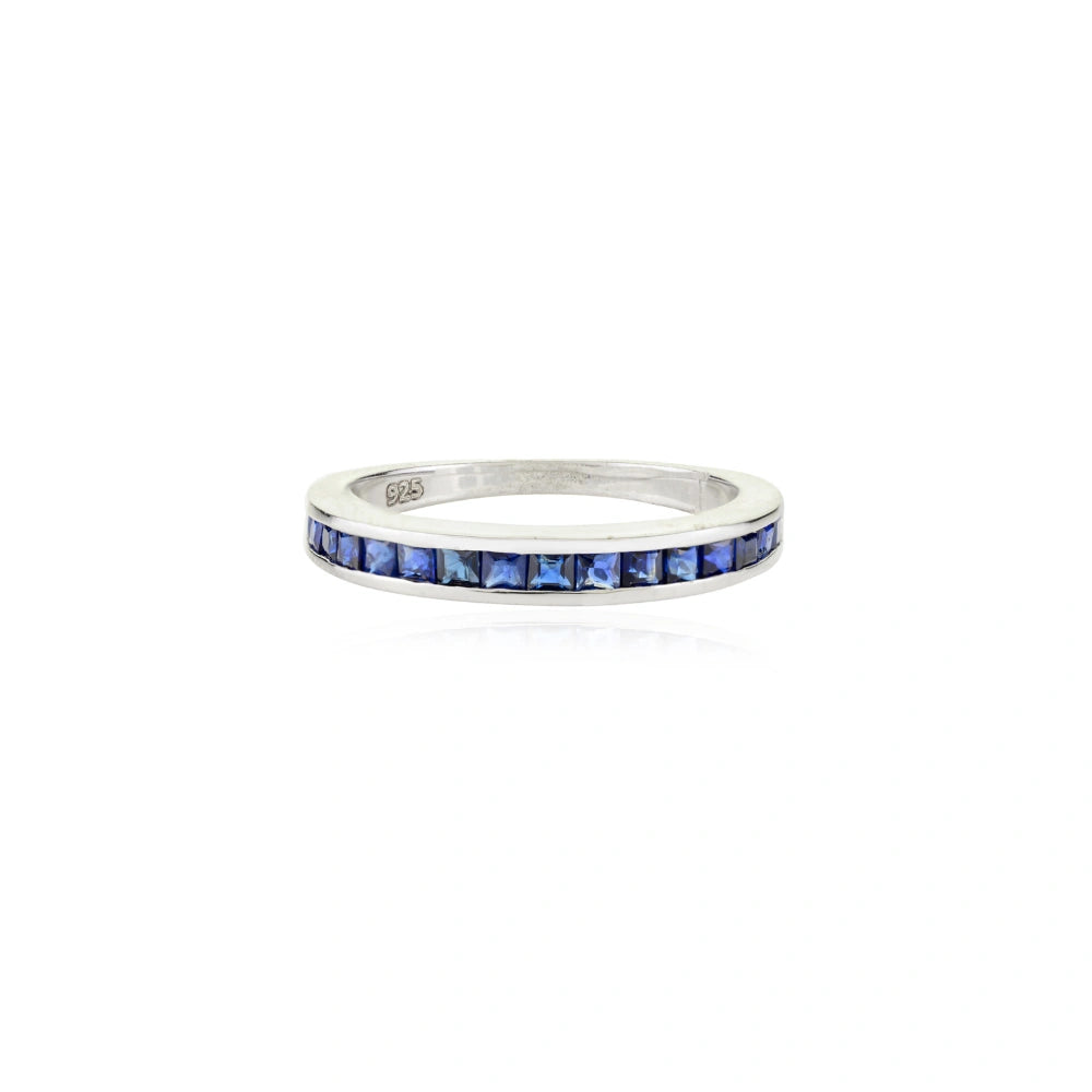 Precious Gemstone Jewelry Genuine Blue Sapphire Stackable Ring Top Quality Products