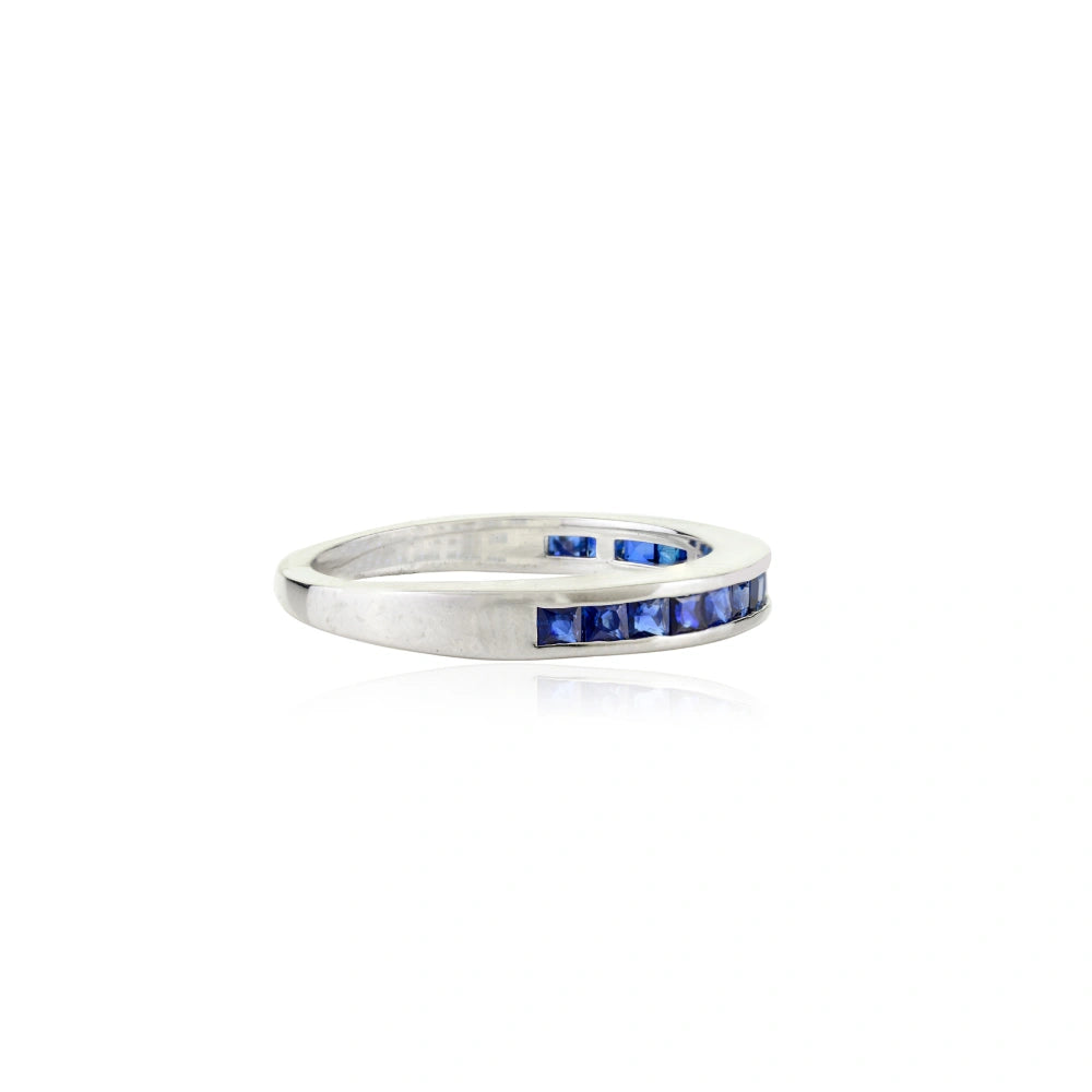 Precious Gemstone Jewelry Genuine Blue Sapphire Stackable Ring Top Quality Products