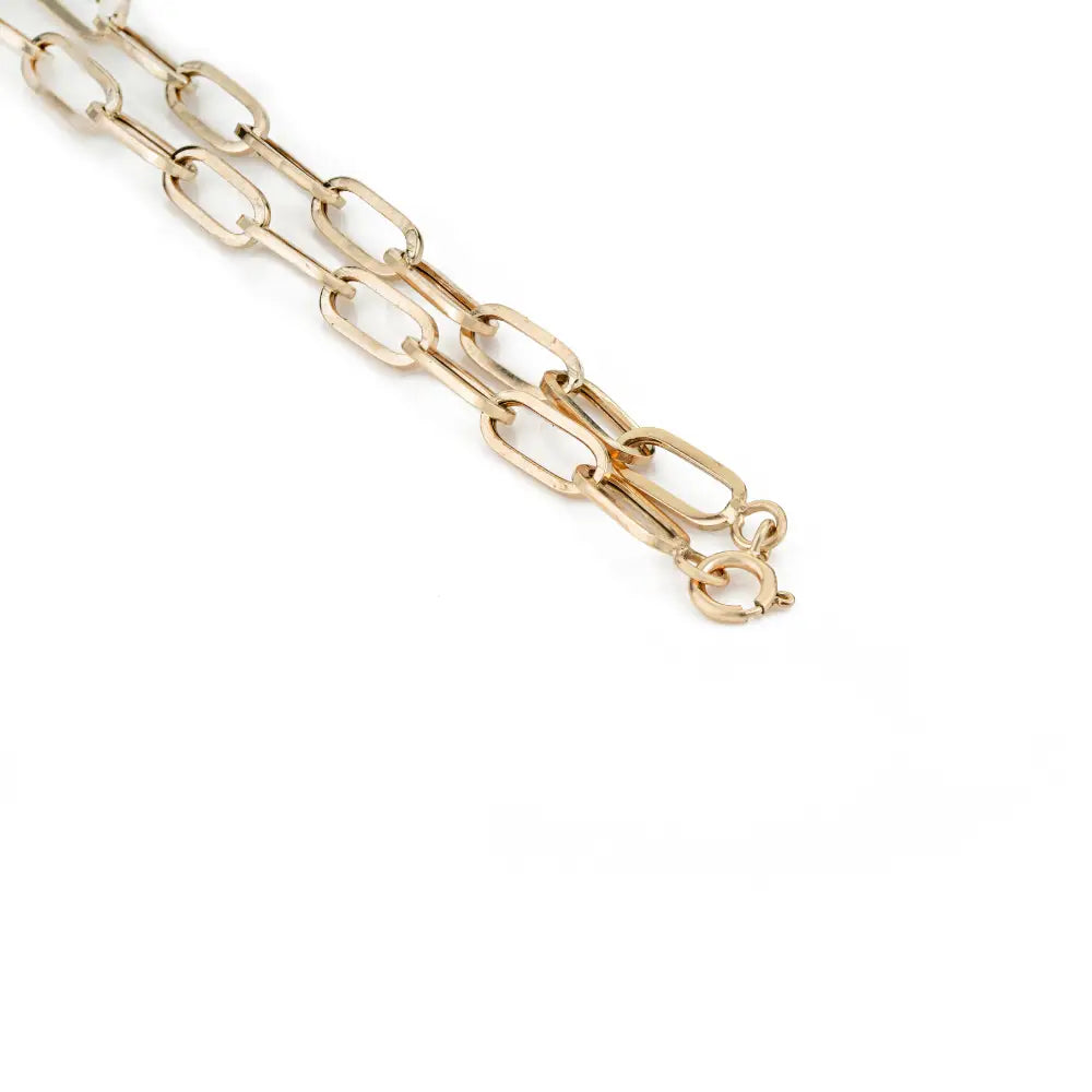 14K Real Yellow Gold Emerald & Diamond Paperclip Chain Cluster Pendant Necklace For Women