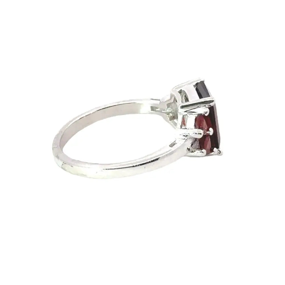 High Grade Jewelry Natural Garnet Engagement Ring Set In 925 Sterling Silver Factory Price