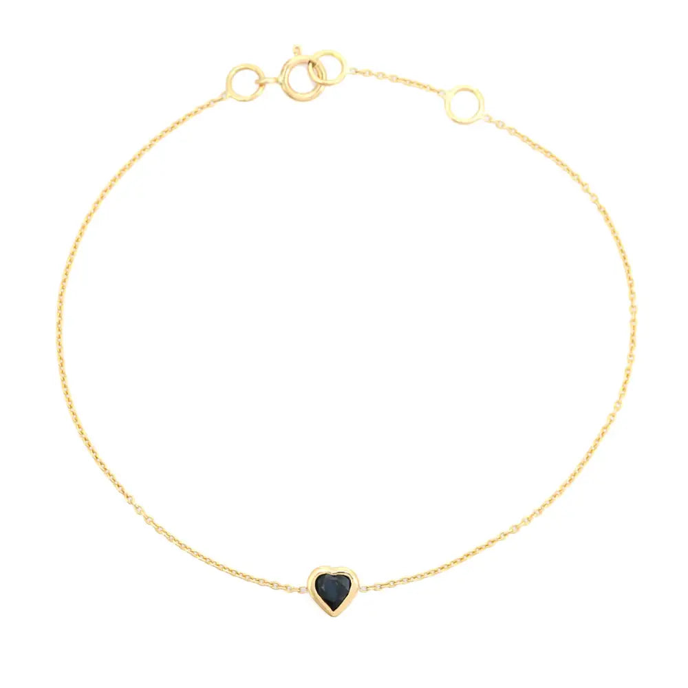 Dainty Elegant 3.2X3.2 MM Blue Sapphire Daily Wear Single Stone Chain Bracelet 14K Gold
