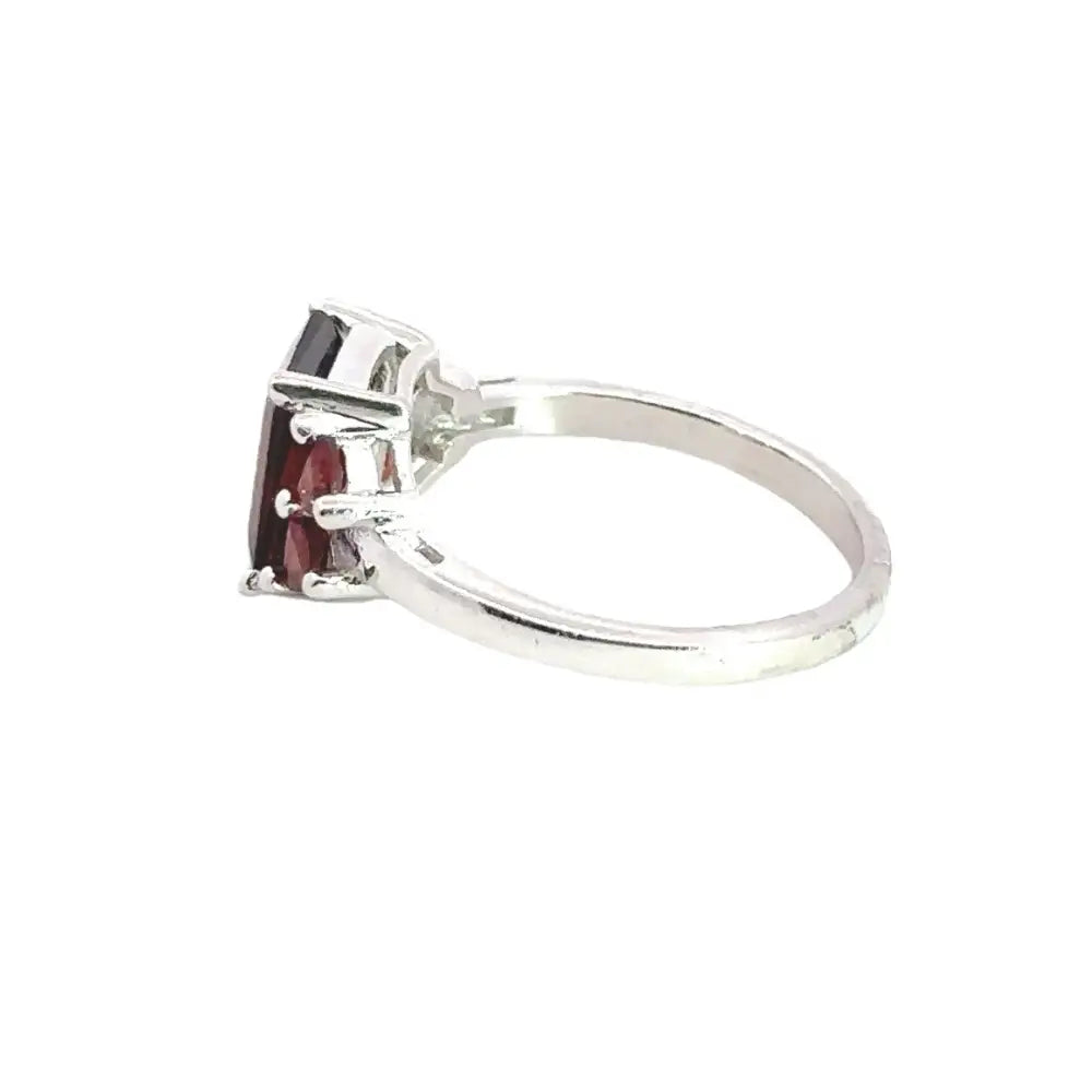 High Grade Jewelry Natural Garnet Engagement Ring Set In 925 Sterling Silver Factory Price