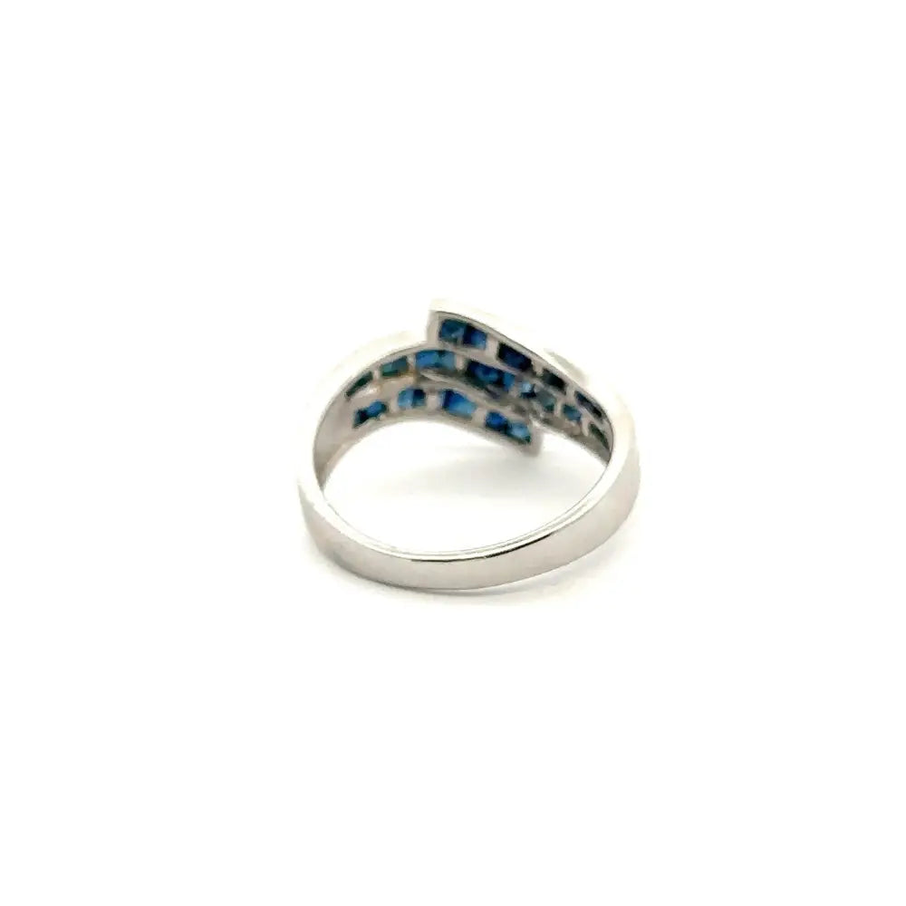 Wholesale Jewelry In Bulk Stunning Square Cut Blue Sapphire Statement Ring Set In Channel Setting