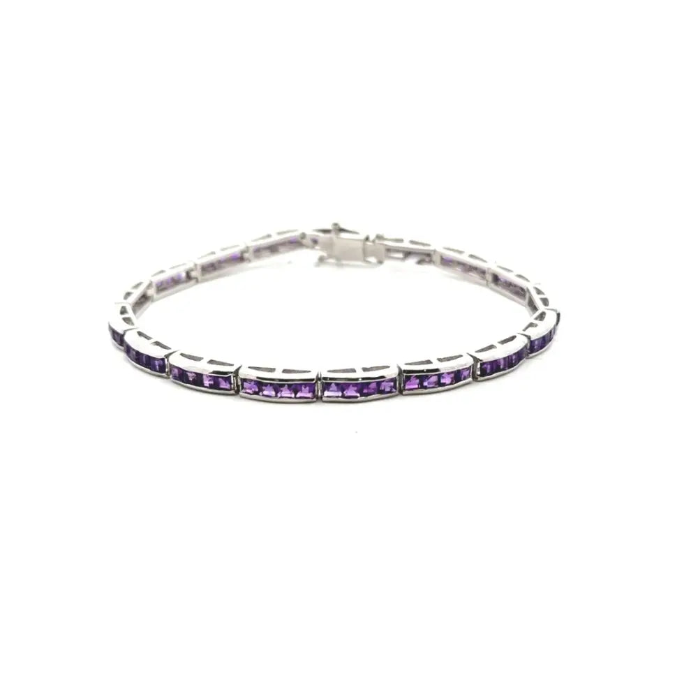 Modern Design Real Amethyst Tennis Bracelet For Daily Wear Factory Price Jewelry