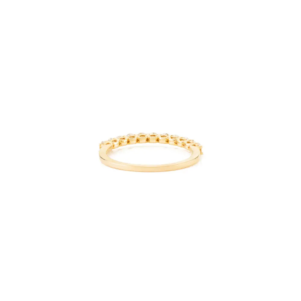 Round Brilliant Cut Natural Diamond Stacking Half Eternity Band Ring 14K Solid Yellow Gold