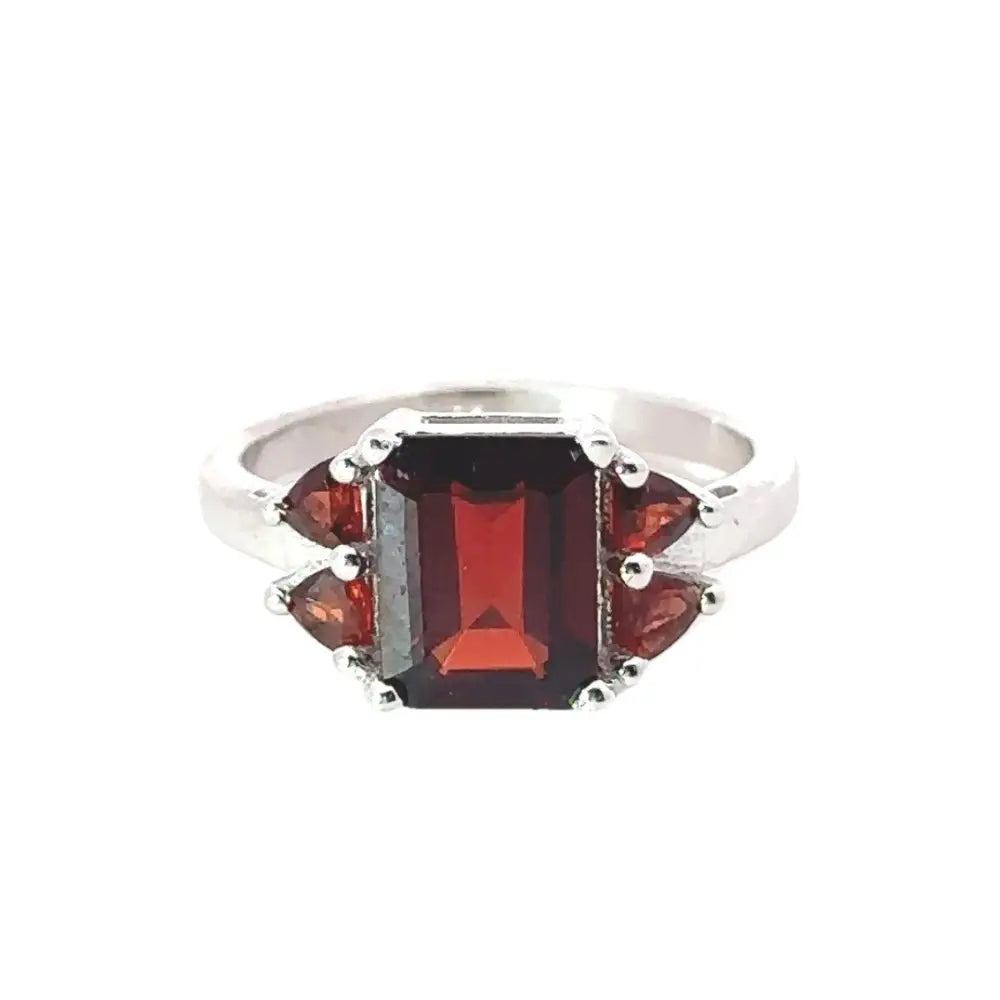 High Grade Jewelry Natural Garnet Engagement Ring Set In 925 Sterling Silver Factory Price