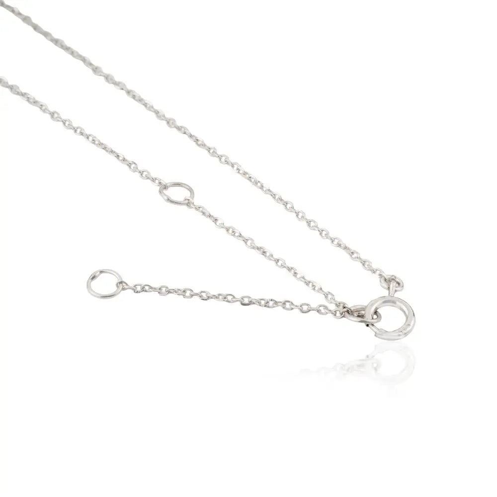Customized 14K Solid White Gold Blue Sapphire & Diamond Heart Shape Halo Pendant Necklace