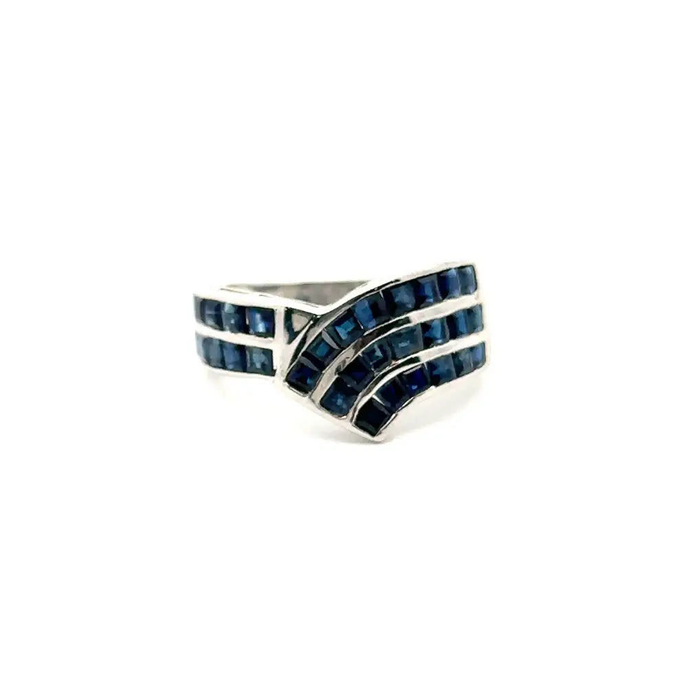 Top Seller High Grade Jewelry 925 Sterling Silver Real Blue Sapphire & American Diamond Ring For Men