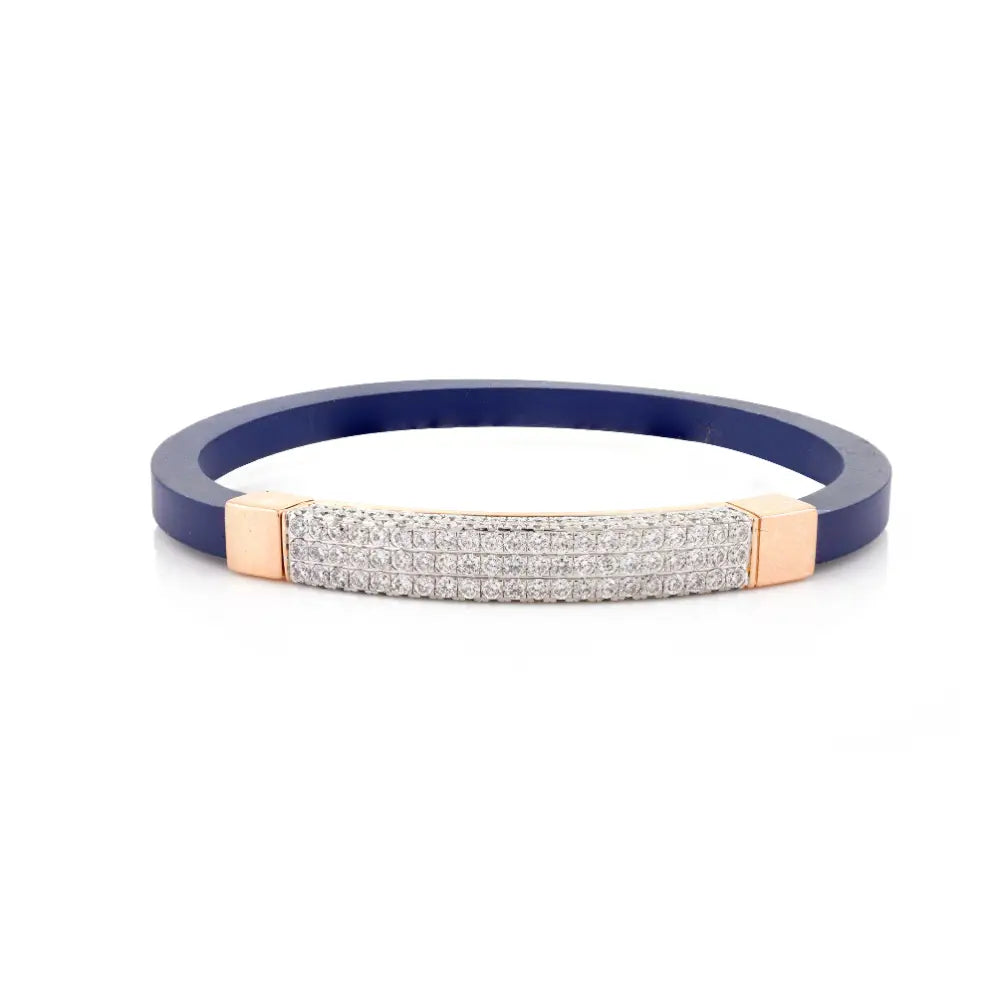 Round Brilliant Cut Diamond Adjustable Bracelet For Men K18 Yellow Gold Pave Setting