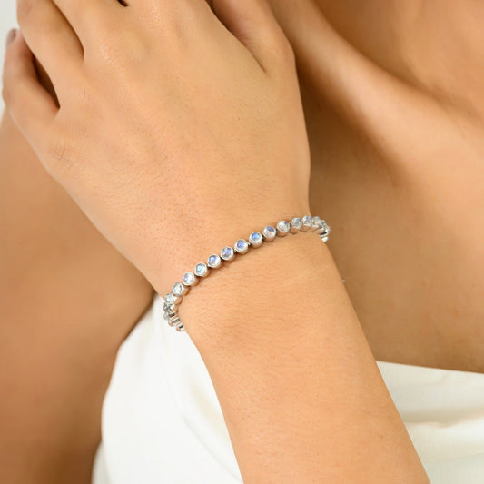 Wholesale Item In Bulk Genuine Moonstone Sleek Bracelet 925 Sterling Silver Fine Jewelry