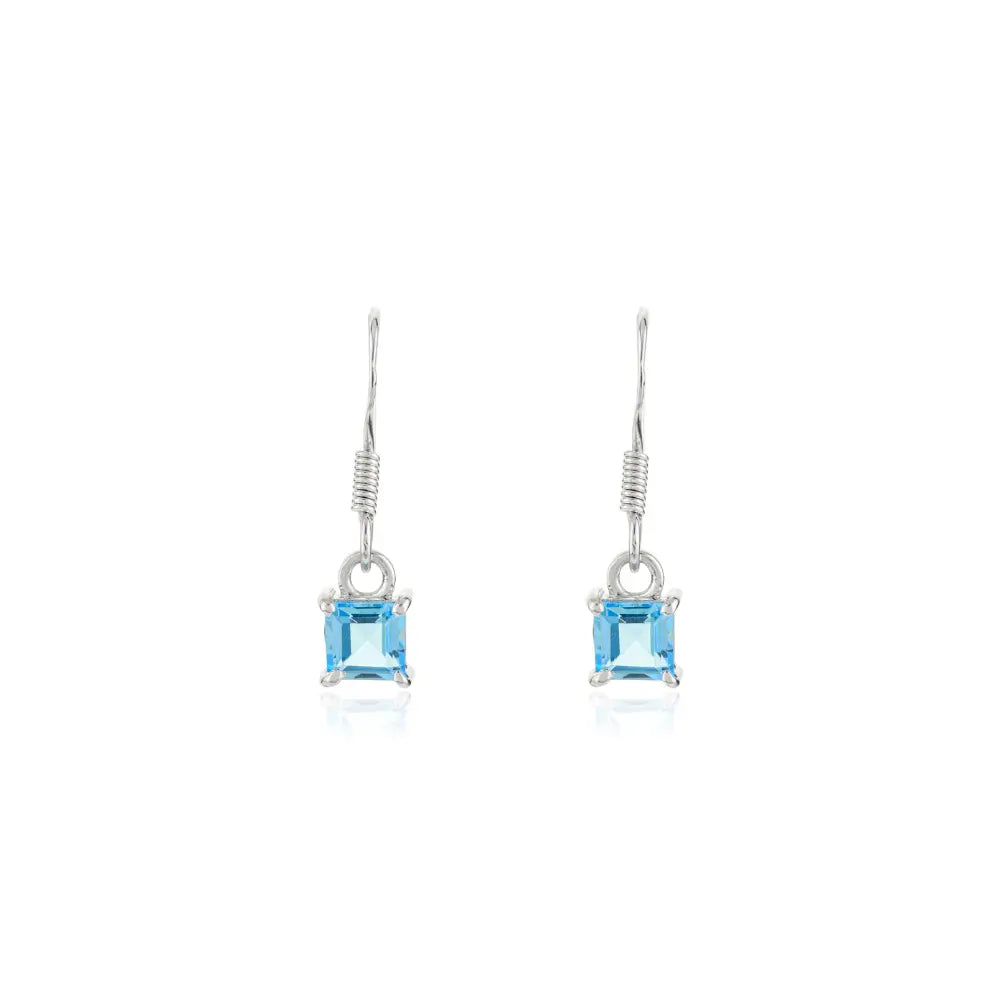 New Arrival Explore Exporter 100% Natural Blue Topaz Dangle Gemstone Earrings For Women