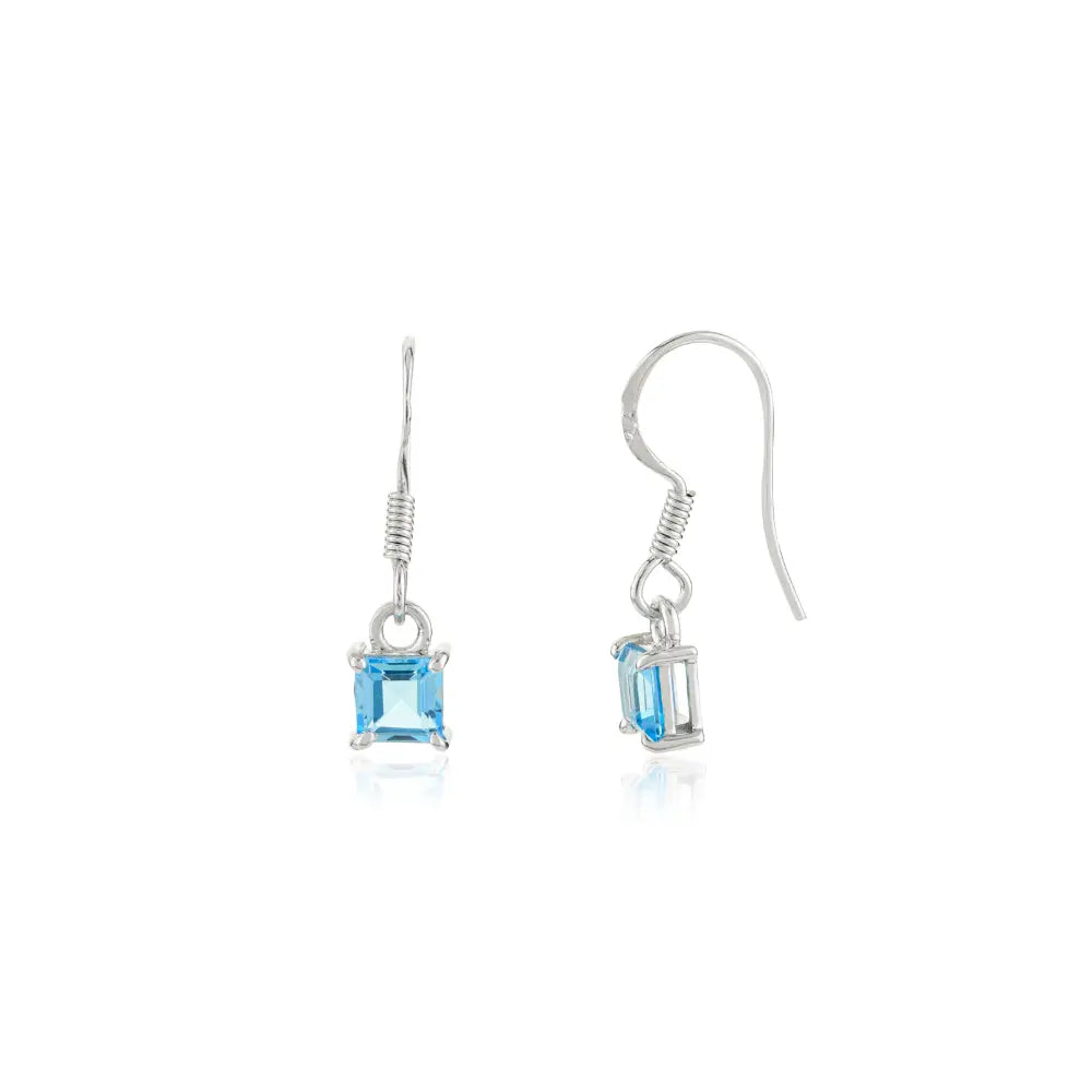 New Arrival Explore Exporter 100% Natural Blue Topaz Dangle Gemstone Earrings For Women