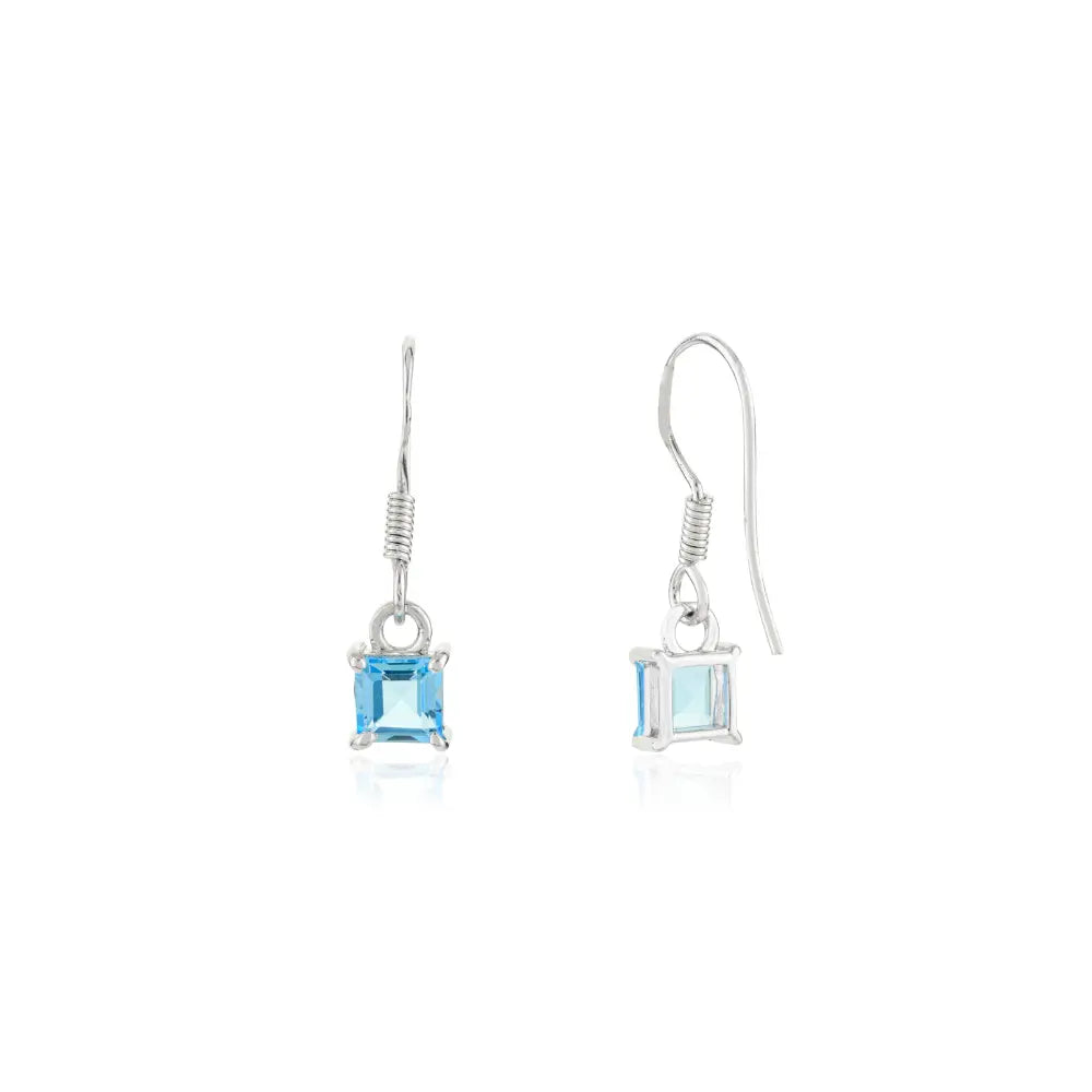New Arrival Explore Exporter 100% Natural Blue Topaz Dangle Gemstone Earrings For Women