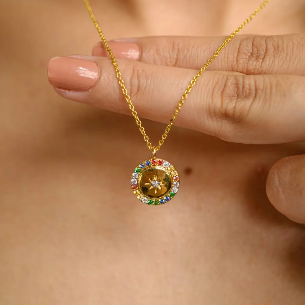 Best Selling Product 18K Yellow Gold Natural Multi Sapphire & Diamond Long Chain Charm Necklace