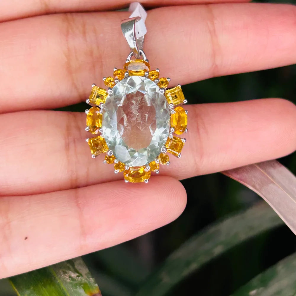 New Arrivals Natural Mixed Shape Multi Gemstone Statement Pendant Fine Jewelry