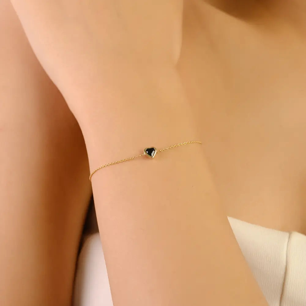 Dainty Elegant 3.2X3.2 MM Blue Sapphire Daily Wear Single Stone Chain Bracelet 14K Gold