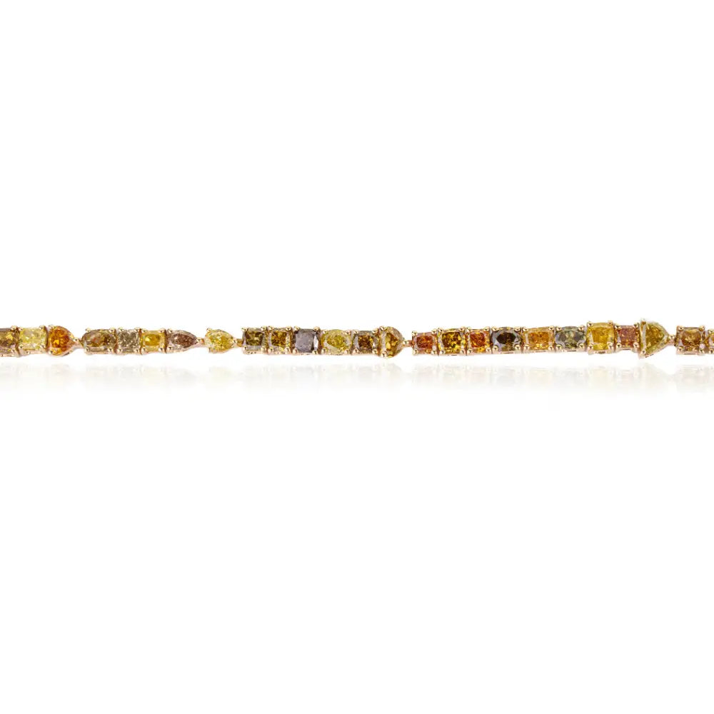 Mixed Cut Multi Colored Natural Diamond Tennis Bracelet K18 Yellow Gold Fine Wedding Jewelry Manufacturer