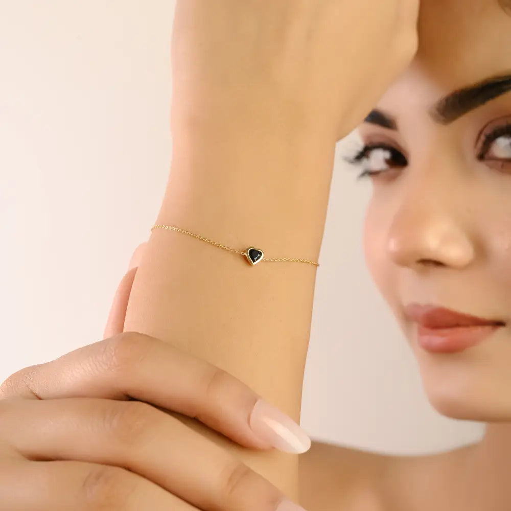 Dainty Elegant 3.2X3.2 MM Blue Sapphire Daily Wear Single Stone Chain Bracelet 14K Gold