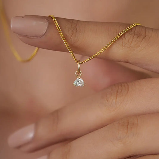 Dainty Minimalist Natural Diamond Heart Shape Pendant Gift For Girlfriend 14K Yellow Gold