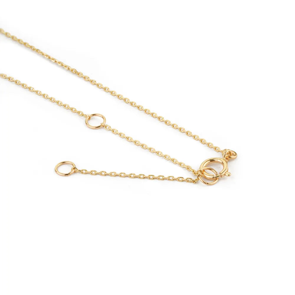 Heart Shape Multi Sapphire & Diamond Elegant Charm Necklace Real K14 Yellow Gold Customized Jewelry