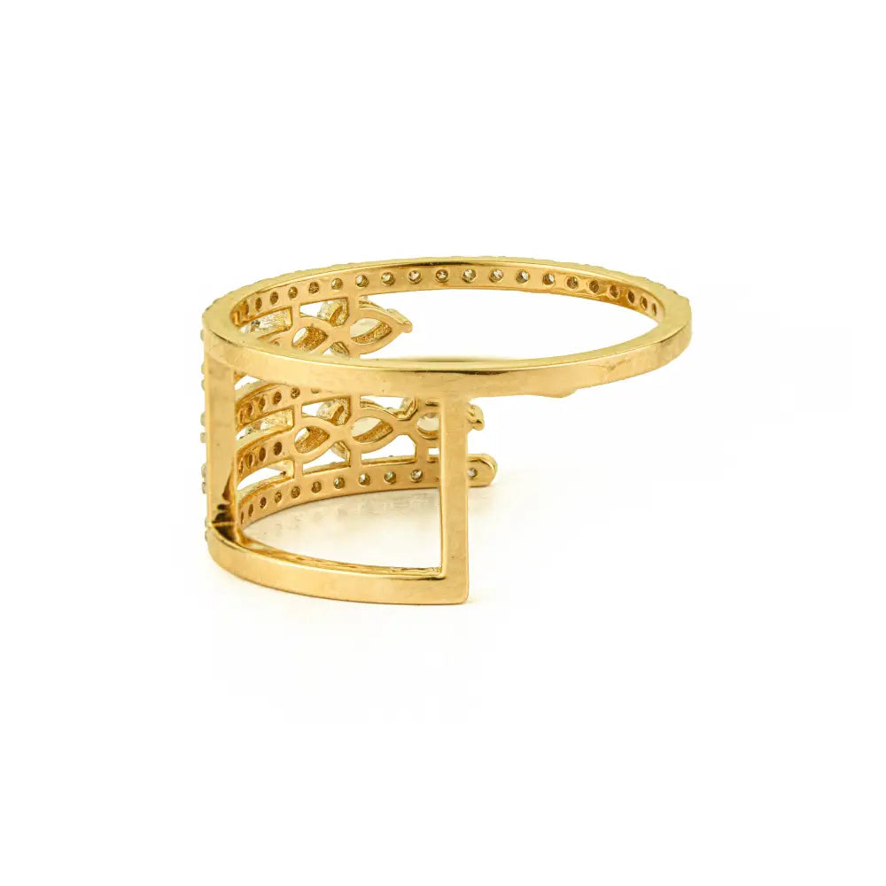 Unique Design K14 Yellow Gold Natural Diamond Statement Ring Engagement Bulk Jewelry