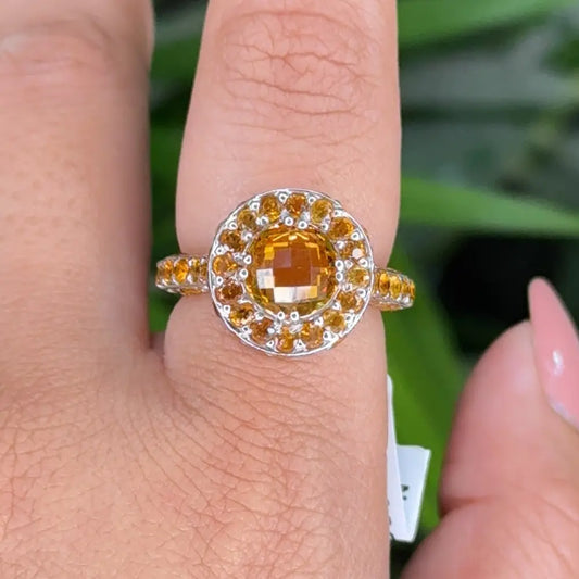 Stunning Most Beautiful Round Cut Citrine Promise Ring Custom Made Jewelry Supplier