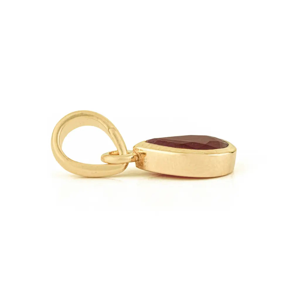 0.7ct. Ruby Gemstone Teardrop Shape Minimalist Dainty Pendant Fine 14K Real Yellow Gold Jewelry
