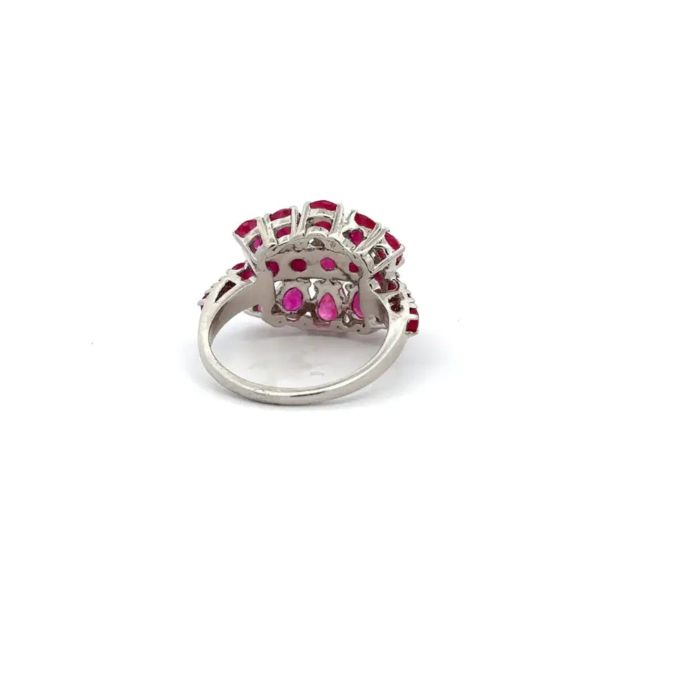 Precious Gemstone 925 Sterling Silver Ruby Statement Ring Custom Made Jewelry Manufacturer