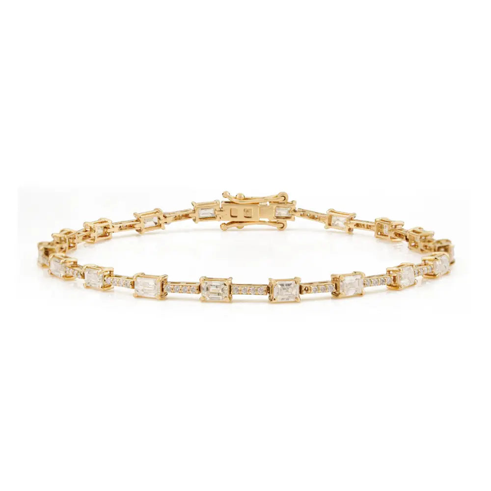 Stunning 14K Real Yellow Gold Natural Diamond Tennis Bracelet Trending Jewelry Manufacturer