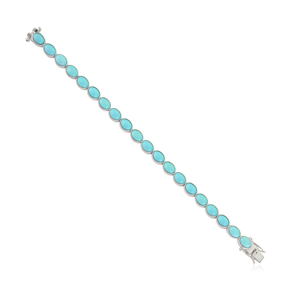 Box Lock Best Top Seller 100% Natural Turquoise Sleek Bracelet For Women December Birthstone