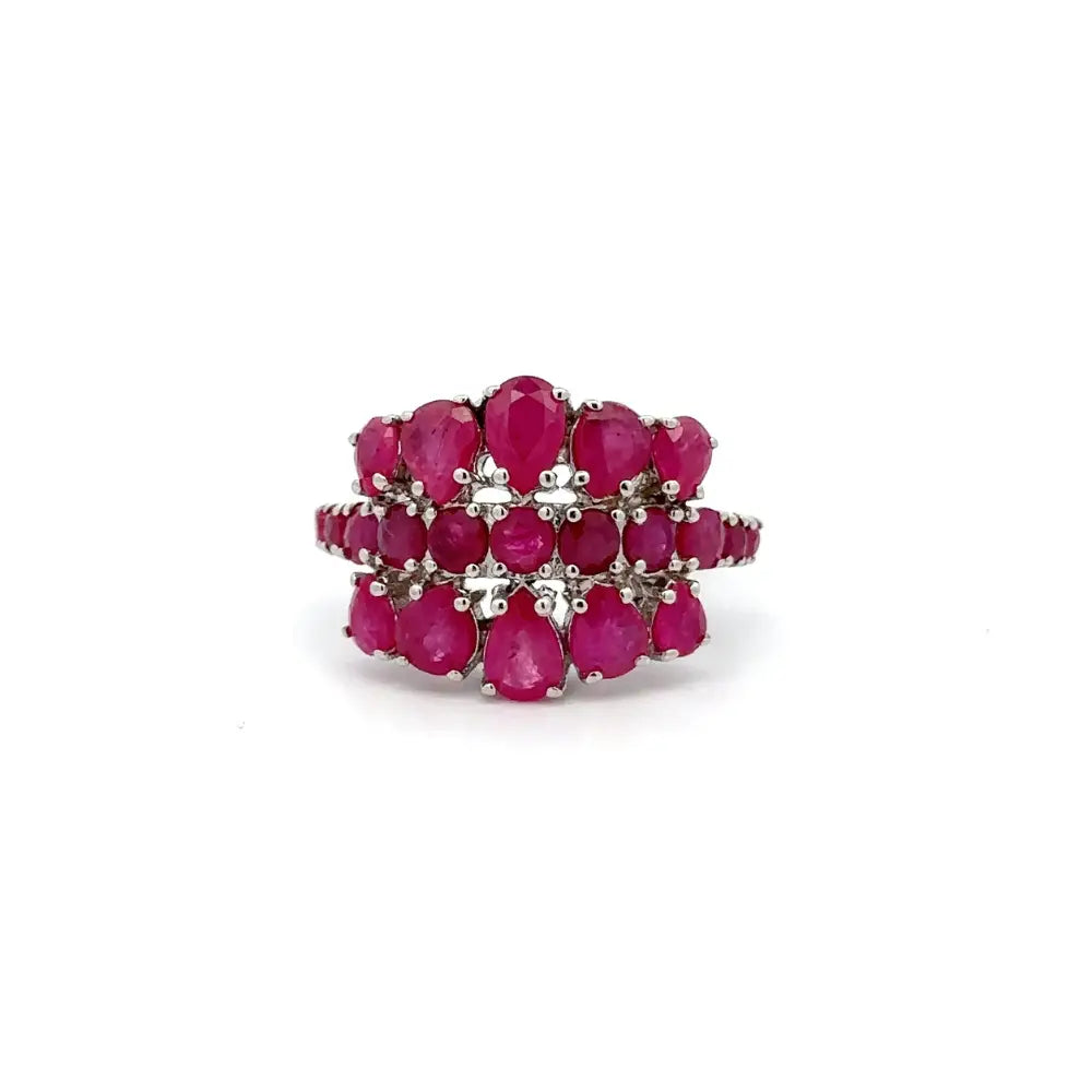 Precious Gemstone 925 Sterling Silver Ruby Statement Ring Custom Made Jewelry Manufacturer