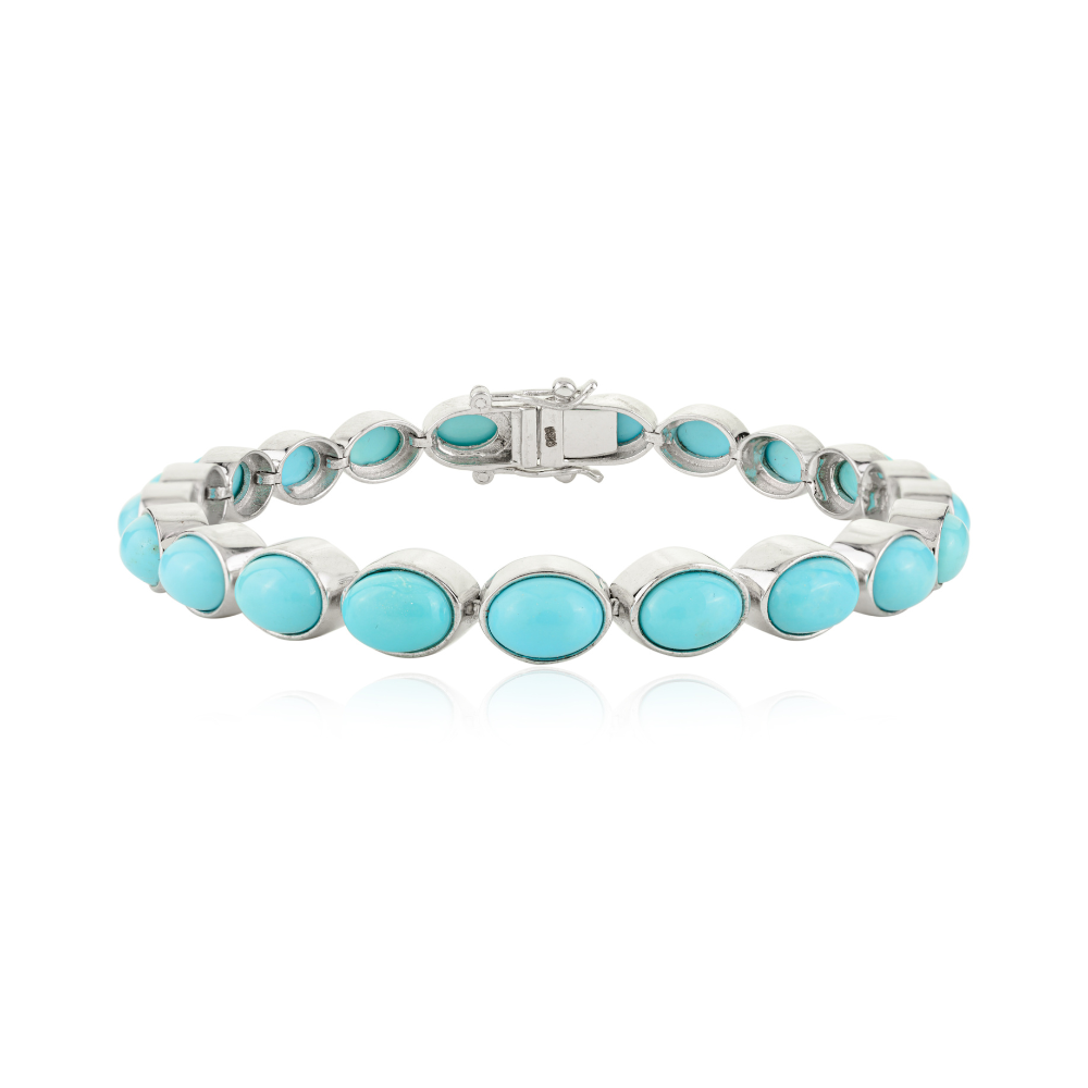 Box Lock Best Top Seller 100% Natural Turquoise Sleek Bracelet For Women December Birthstone