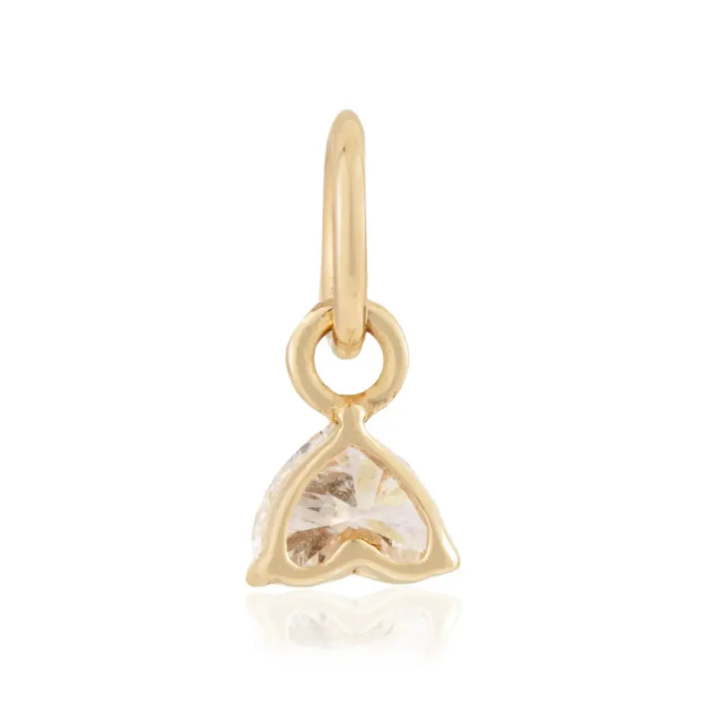 Dainty Minimalist Natural Diamond Heart Shape Pendant Gift For Girlfriend 14K Yellow Gold