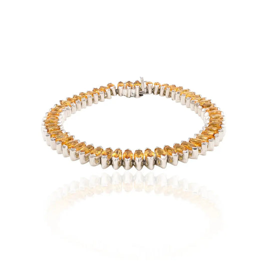 Bulk Jewelry Pure 925 Silver Marquise Shape Citrine Tennis Bracelet For Men & Women