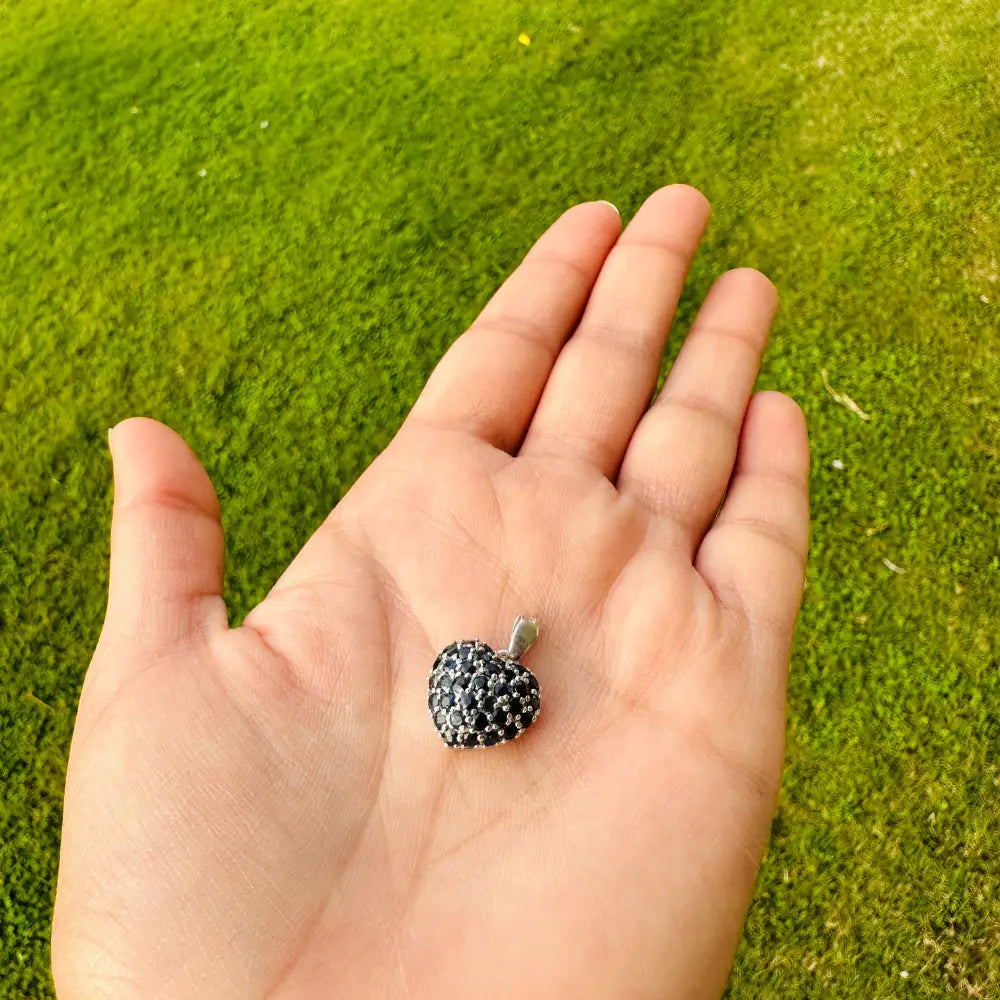 September Birthstone 100% Natural Blue Sapphire Heart Shape Pendant In Real 925 Sterling SilverEveryday Jewelry