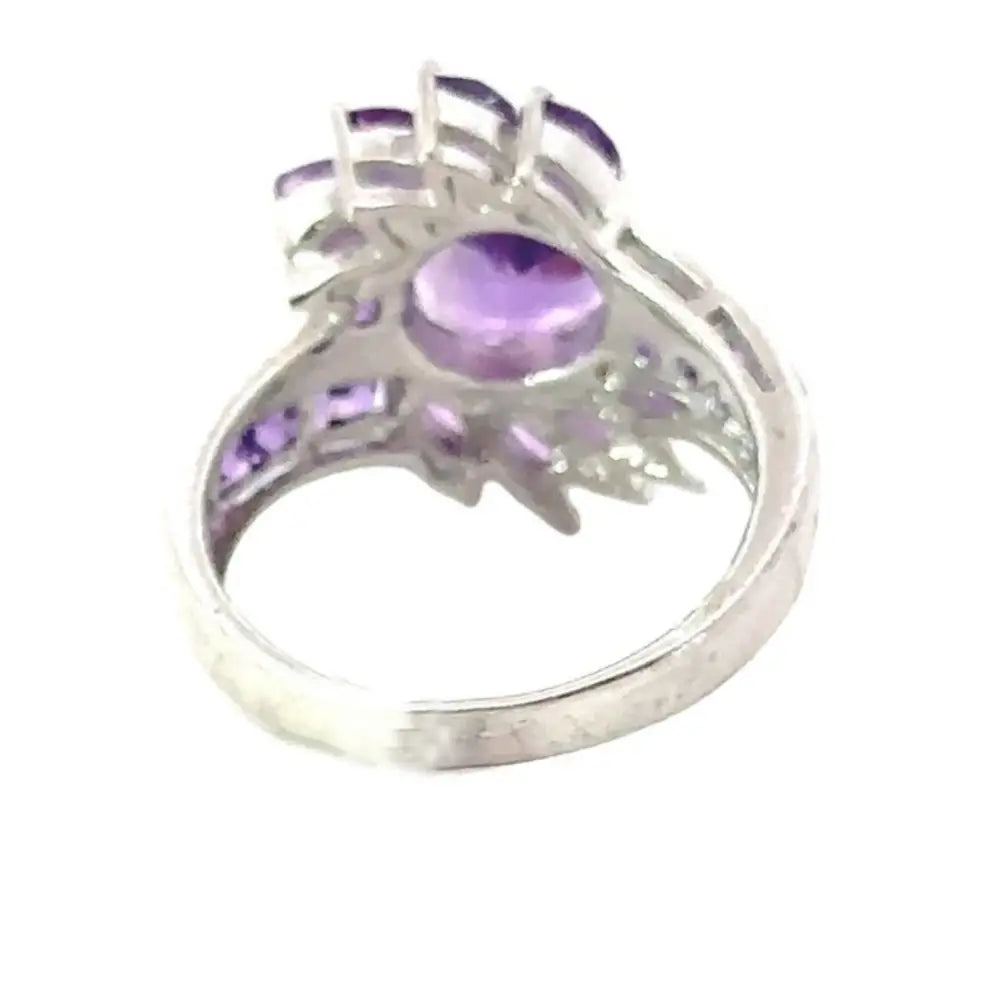 Delicate Modern Design Real Amethyst Febuary Birthstone Ring For Men Unique Jewelry