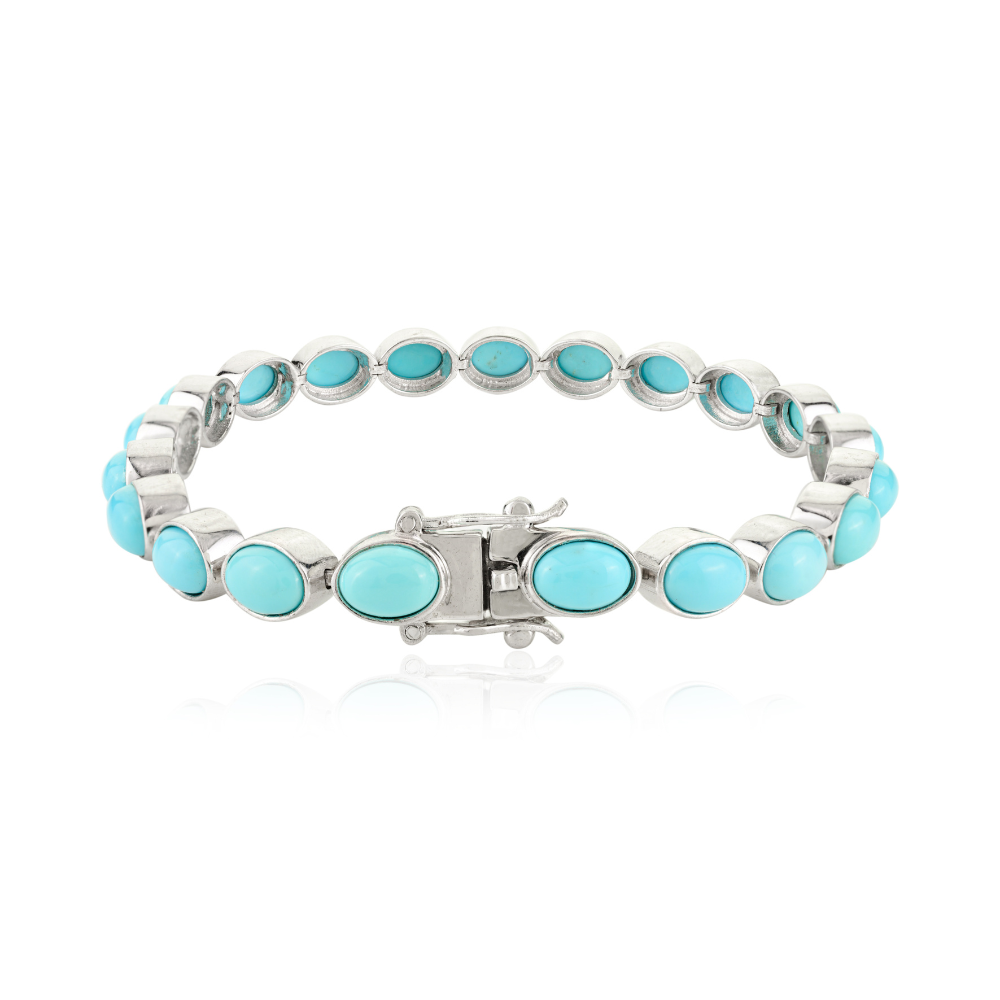 Box Lock Best Top Seller 100% Natural Turquoise Sleek Bracelet For Women December Birthstone