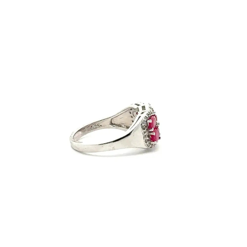 Popular Design Factory Price Ruby & American Diamond Statement Ring For Wedding Jewelry