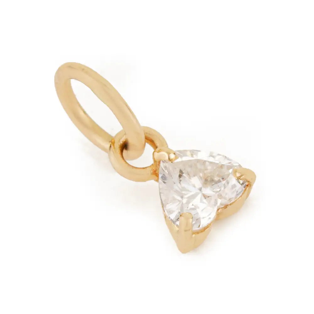 Dainty Minimalist Natural Diamond Heart Shape Pendant Gift For Girlfriend 14K Yellow Gold